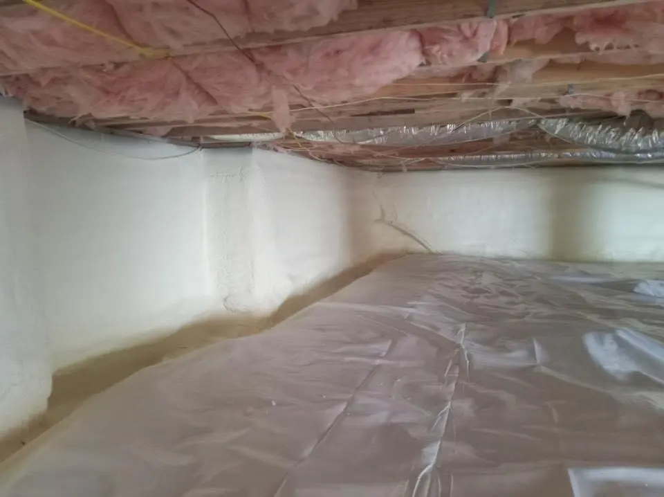 Crawl space encapsulation with closed-cell spray foam for Flat Roof Repair in Moorefield